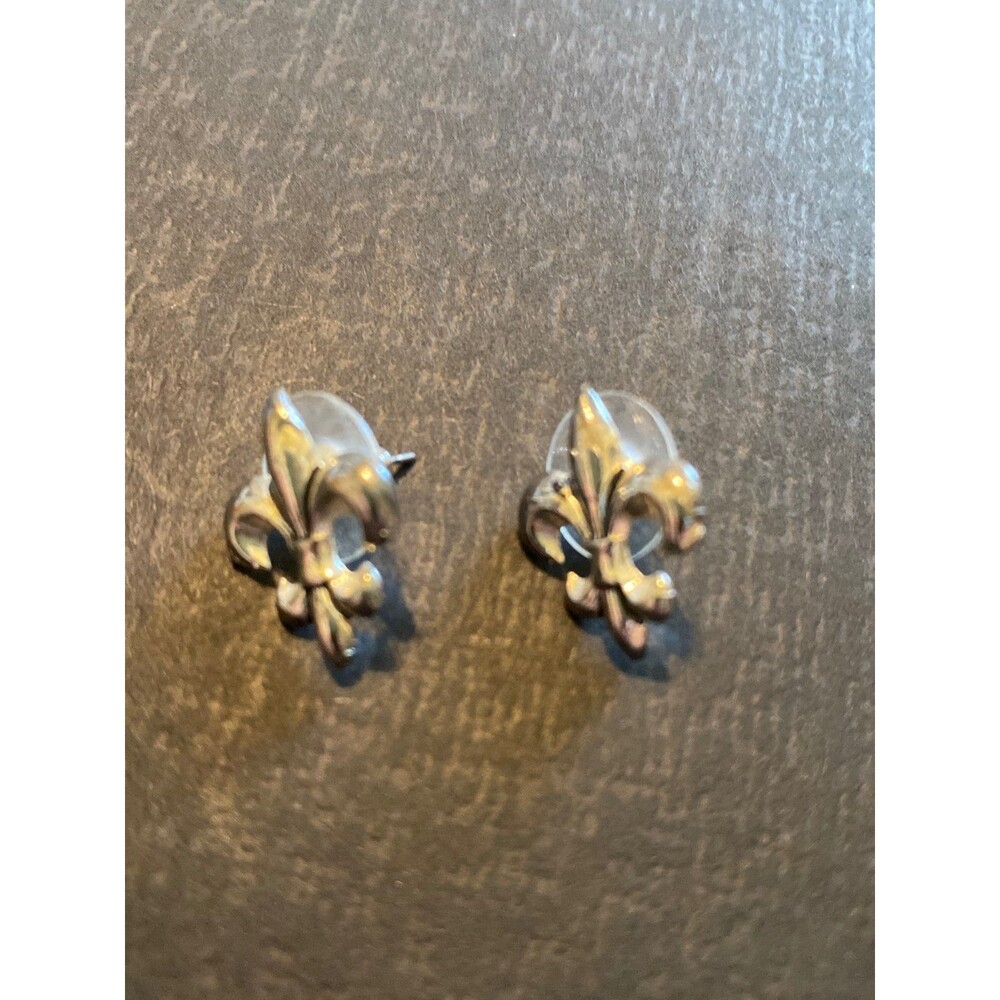 Fleur de lis Earrings silver NEW - Picture 2 of 3